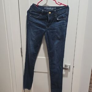 American Eagle Outfitters Women's Dark Blue Skinny Jeans